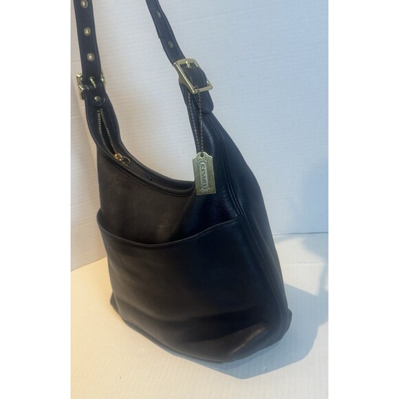 Extremely Rare Made In USA Old Coach 9058 Shoulder Bag Black Vintage Ergo - Picture 2 of 14